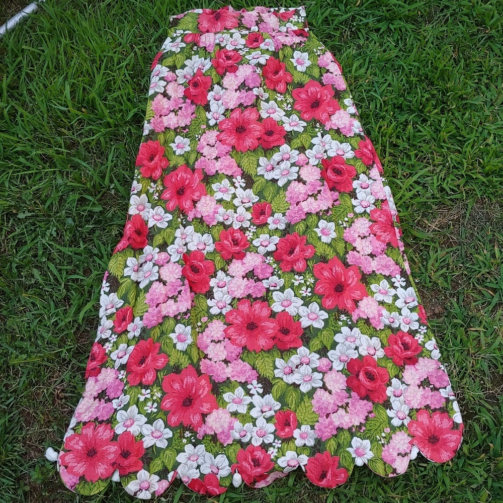 Beautiful Vintage Barkcloth Handmade Maxi Skirt - Picture 3 of 4